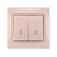 2-клавішний прохідний вимикач Lezard Mira Крем (701-0303-106)