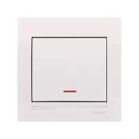 1-клавишный выключатель Lezard Deriy с подсветкой Белый (702-0202-111)