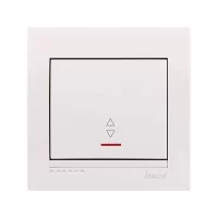 1-клавішний прохідний вимикач Lezard Deriy з підсвічуванням Білий (702-0202-114)