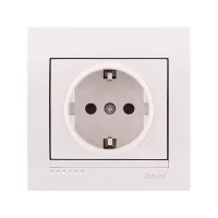 Розетка Lezard Deriy с заземлением Белая (702-0202-122B)