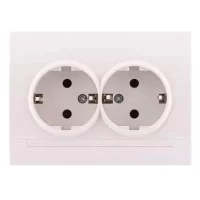 Розетка подвійна Lezard Deriy із заземленням Біла (702-0202-127B)
