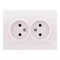 Розетка двойная без заземления Lezard Deriy Белая (702-0202-128B)