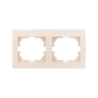 Двойная рамка Lezard Deriy горизонтальная Кремовая (702-0300-147)
