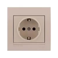 Розетка Lezard Deriy с заземлением Кремовая (702-0303-122B)