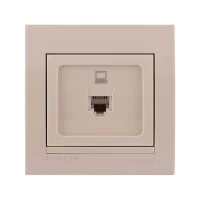 Компьютерная розетка Lezard Deriy RJ45 5 категория Кремовая (702-0303-139)
