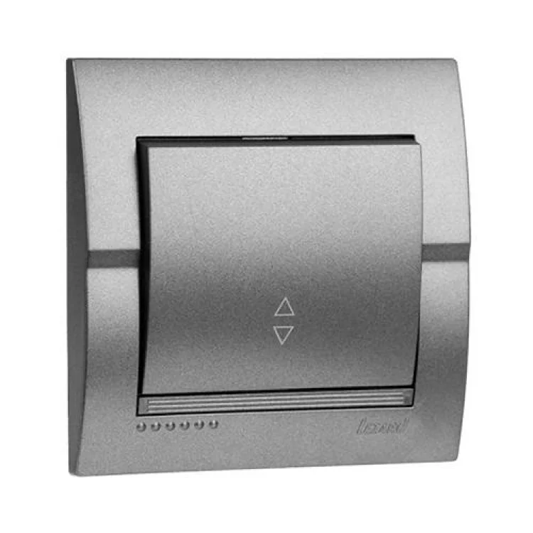 Выключатель проходной темно-серый металлик DERIY Lezard 702-2929-105 - фотография 2