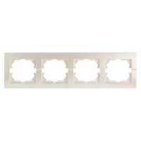 Рамка 4-ная горизонтальная жемчужно-белый металлик DERIY Lezard 702-3000-149