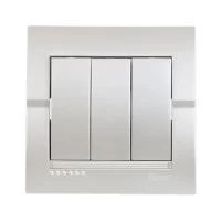 Выключатель 3-клавишный жемчужно-белый металлик DERIY Lezard 702-3030-109