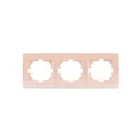 Рамка 3-ная горизонтальная жемчужно-белый перламутр с боковой вставкой RAIN Lezard 703-3030-148
