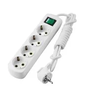 Сетевой удлинитель Lezard Letitia 4 розетки с заземлением, кнопка 5 м (721-0405-402)