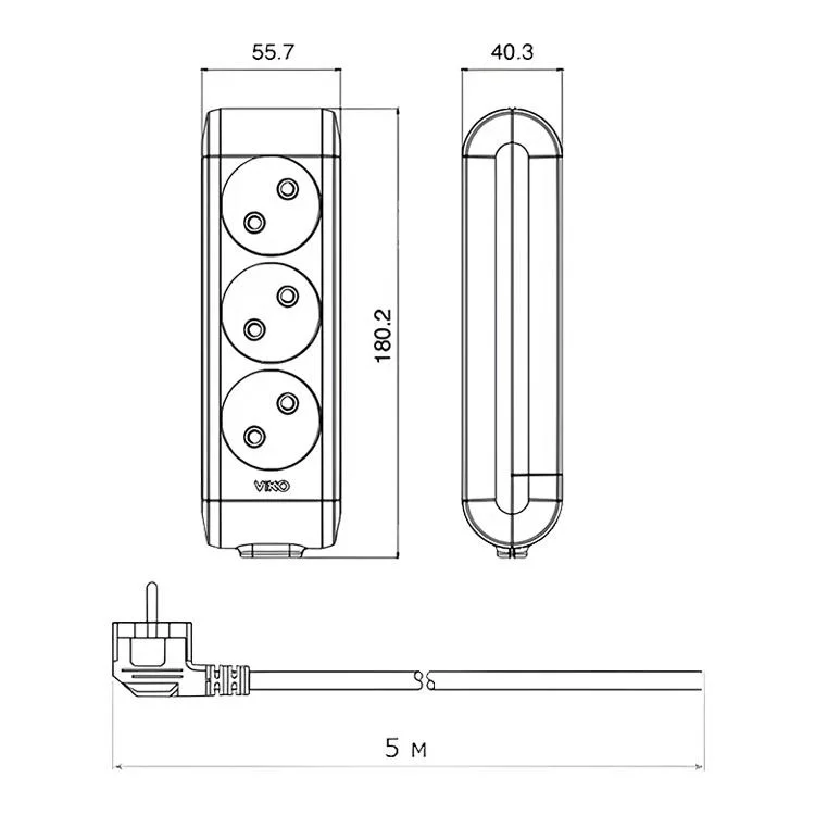 Удлинитель 3 гнезда 5 метров без заземления Viko Multi-Let отзывы - изображение 5