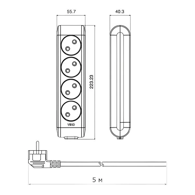 продаем Удлинитель 4 гнезда 5 метров без заземления Viko Multi-Let в Украине - фото 4