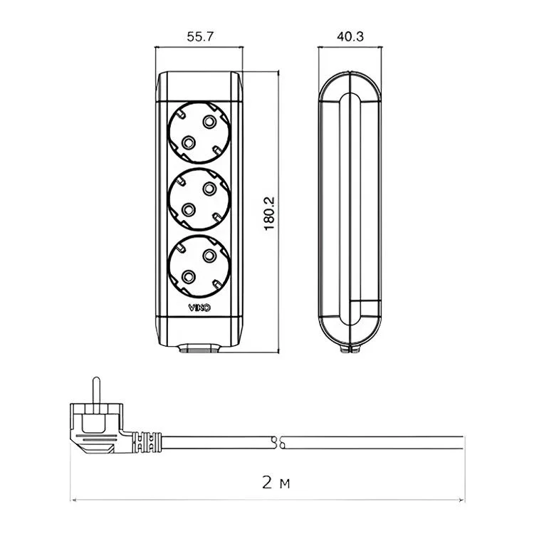 продаем Удлинитель 3 гнезда 2 метра с заземлением Viko Multi-Let в Украине - фото 4