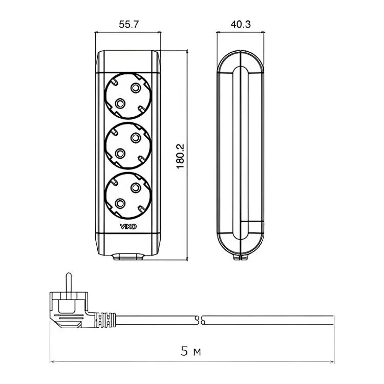продаем Удлинитель 3 гнезда 5 метров с заземлением Viko Multi-Let в Украине - фото 4