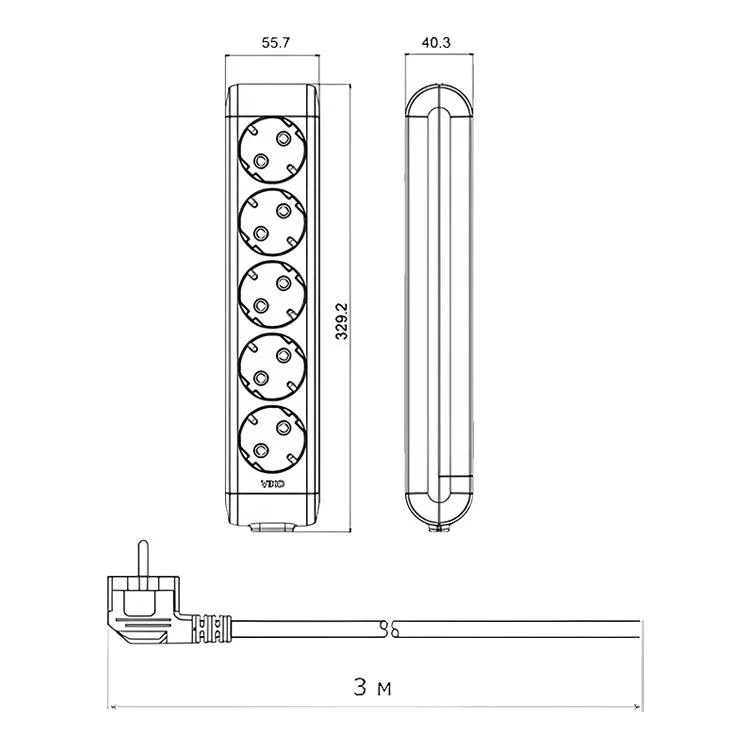 Подовжувач 5 гнізда 3 метри із заземленням Viko Multi-Let відгуки - зображення 5