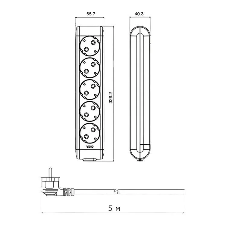 продаем Удлинитель 5 гнезд 5 метров с заземлением Viko Multi-Let в Украине - фото 4