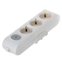 Колодка 3 гнізда із заземленням та вимикачем Viko Multi-Let (90118300)