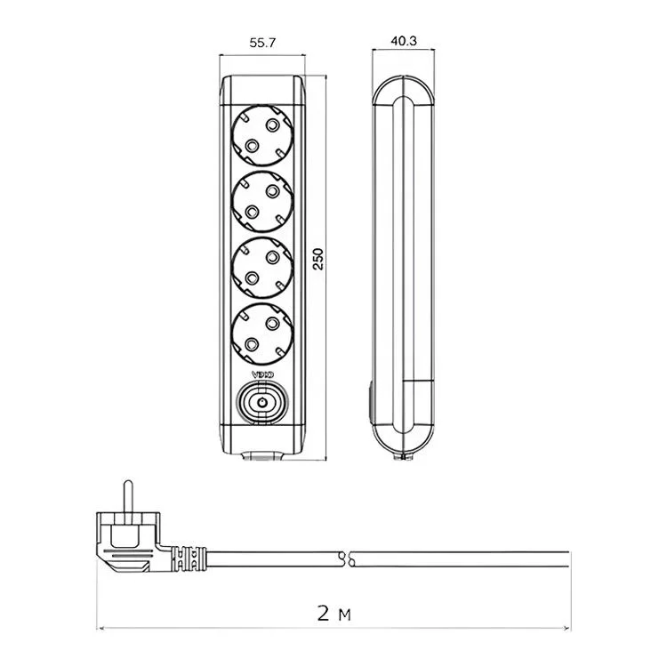 продаємо Подовжувач 4 гнізда 2 метри із заземленням та вимикачем Viko Multi-Let в Україні - фото 4