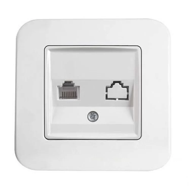 Розетка телефонна біла Viko Rollina