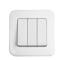 Выключатель трехклавишный белый Viko Rollina