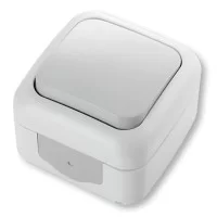 Вимикач одноклавішний IP54 Viko Palmiye сірий (90555501)