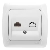 Розетка компьютерная RJ45 CAT5e белая Viko Carmen