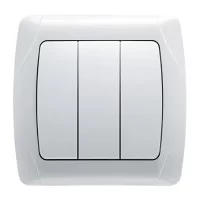 Вимикач триклавішний Viko Carmen білий