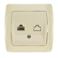 Розетка комп'ютерна RJ45 CAT5e крем Viko Carmen