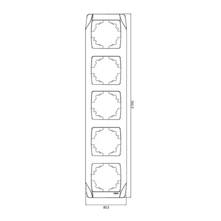 Рамка 5-на белая вертикальная Viko Carmen - фотография 2