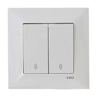 Вимикач двоклавішний прохідний білий Viko Meridian