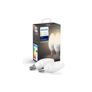 Умная лампочка Philips Hue E14, White, BT, DIM, 2шт (929002039904)