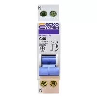 Автоматичний вимикач АскоУкрем ВА-2002 40А 1 N (A0010020007)