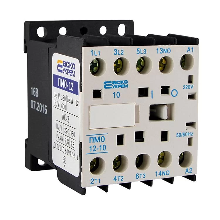 Контактор магнітний Аско Укрем 12А 220В ПМ 0-12-10 (A0040010035)