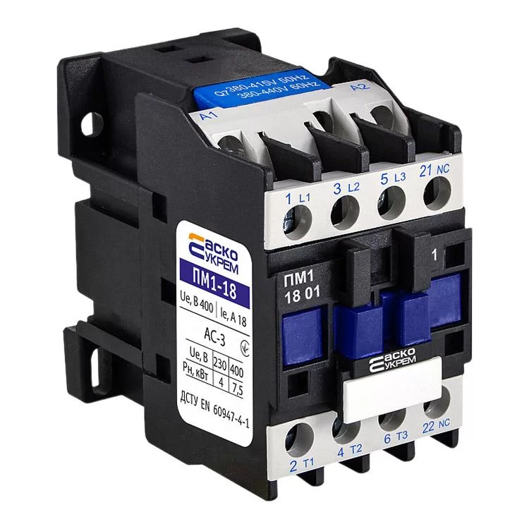 Контактор магнітний Аско Укрем 18А 380В ПМ 1-18-01 (A0040010005/227323)
