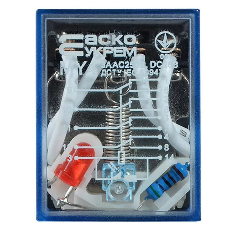 Реле електромагнітне MY4 (DC24) АскоУкрем - фотографія 2