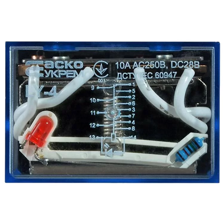 Реле електромагнітне проміжне LY4 (AC220) АскоУкрем - фотографія 2