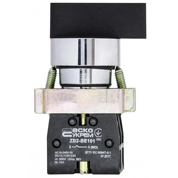 Перемикач XB2-BJ33 1NO 1NO 3-позиційний поворотний подовжена ручка АскоУкрем - фотографія 2