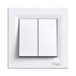 2-клавішний вимикач Schneider Asfora кнопковий Білий (EPH1100121)