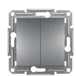 Двухклавишный кнопочный выключатель Schneider Electric Asfora EPH1100162 (сталь)