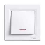 1-клавішний вимикач Schneider Asfora з підсвічуванням Білий (EPH1400121)