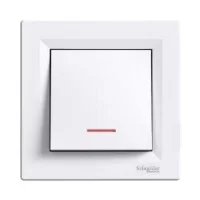 1-клавішний вимикач Schneider Asfora з підсвічуванням Білий (EPH1400121)
