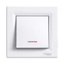 1-клавишный выключатель Schneider Asfora с подсветкой Белый (EPH1400121)