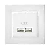 Розетка Schneider Asfora USB 2,1А Белая (EPH2700221)