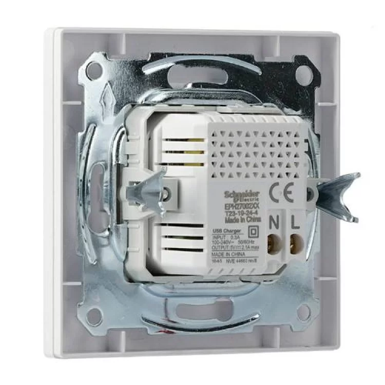 Розетка Schneider Asfora USB 2,1А Белая (EPH2700221) - фотография 2