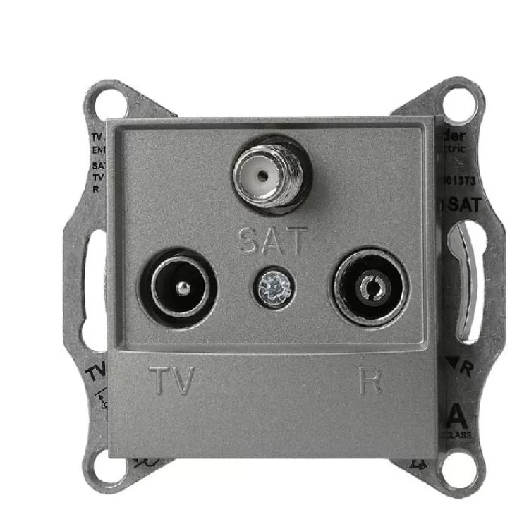 Розетка TV-R-SAT кінцева без рамки сталь Asfora, EPH3500162