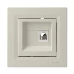 Розетка телефонная RJ11 4 контакта кремовая Asfora, EPH4100123