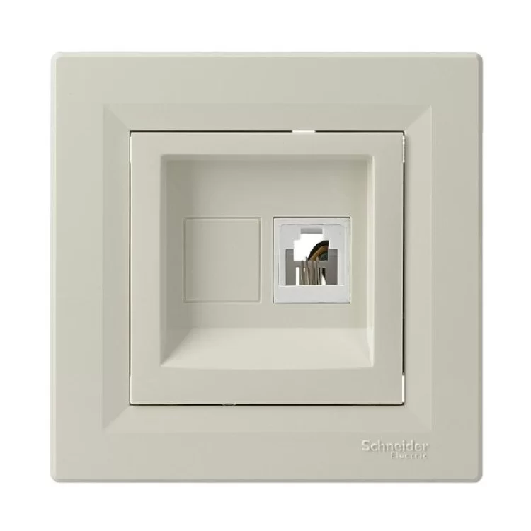 Розетка телефонна RJ11 4 контакти кремова Asfora, EPH4100123