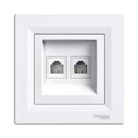 Розетка подвійна телефонна Schneider Asfora кінцева Біла (EPH4200121)