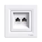 Розетка подвійна комп'ютерна Schneider Asfora kat5e UTP Біла (EPH4400121)