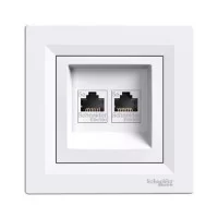 Розетка двойная компьютерная  Schneider Asfora kat5e UTP Белая (EPH4400121)